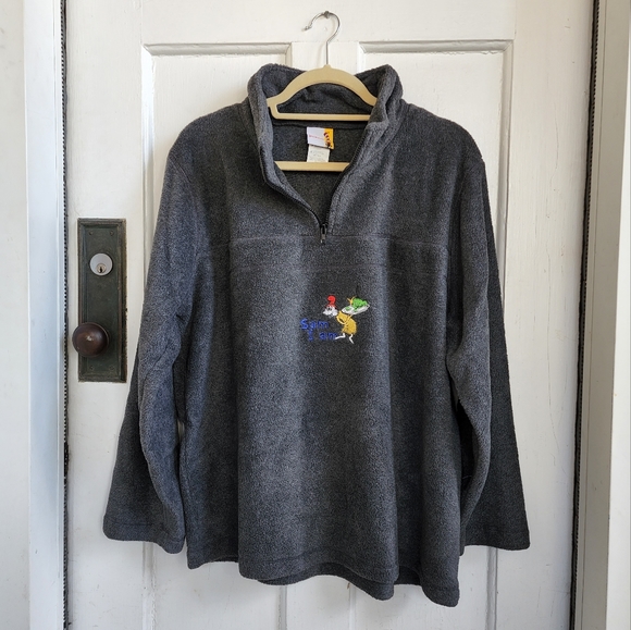 Dr. Seuss Gray 1/4 Zip Pullover, Sz XL - Picture 8 of 9